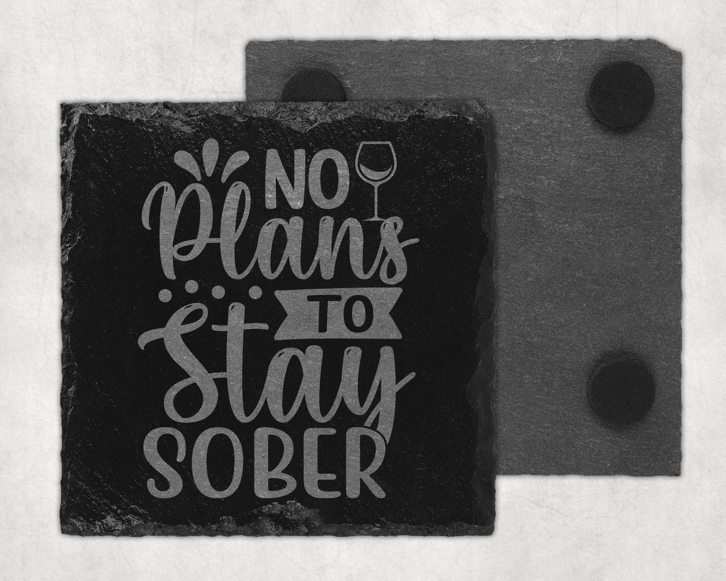 Bar Slate Coaster - Sober (Set of 4) (E107)