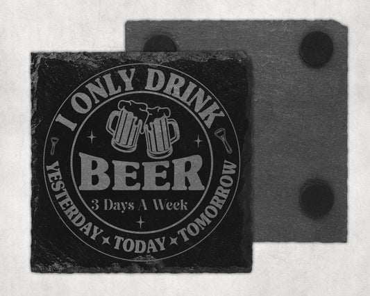 Bar Slate Coaster - Beer (Set of 4) (E110)