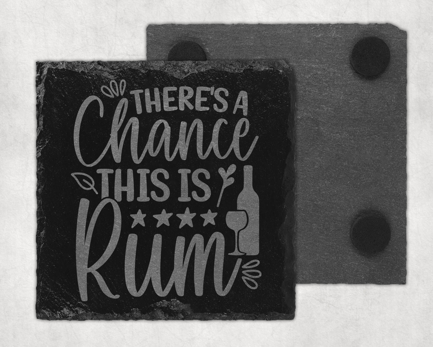 Bar Slate Coaster - Rum (Set of 4) (E112)