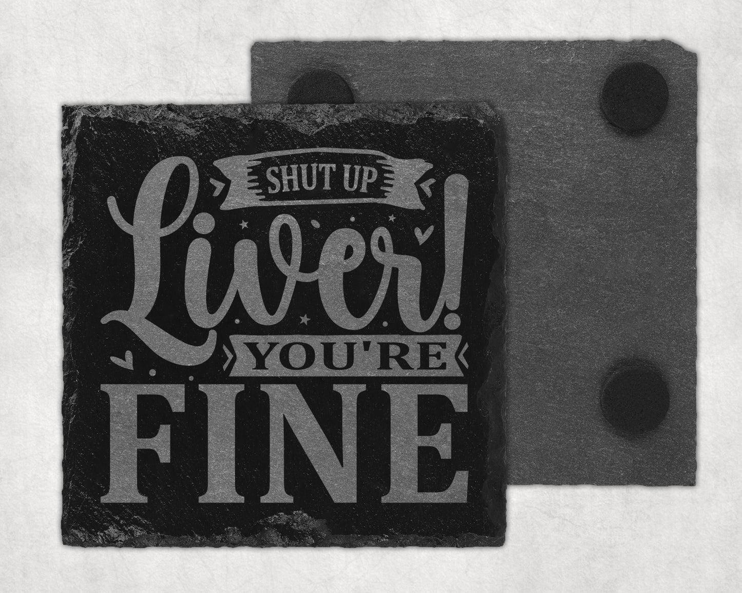 Bar Slate Coaster - Liver (Set of 4) (E115)