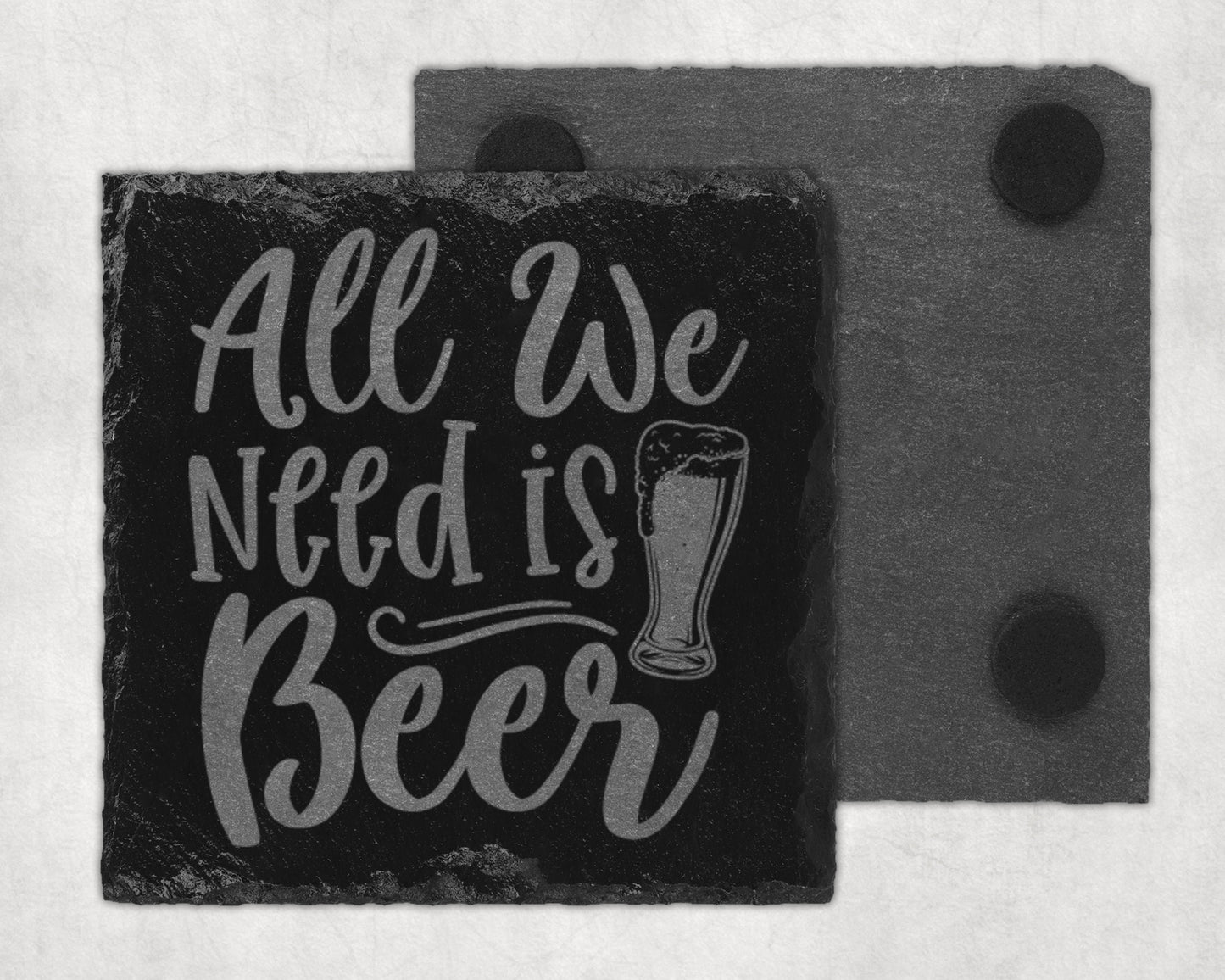 Bar Slate Coaster - Beer (Set of 4) (E118)