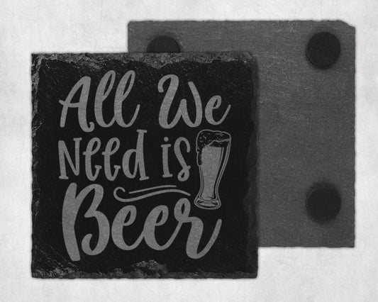 Bar Slate Coaster - Beer (Set of 4) (E118)