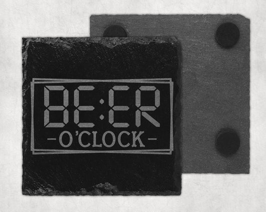 Bar Slate Coaster - Beer O Clock (Set of 4) (E129)