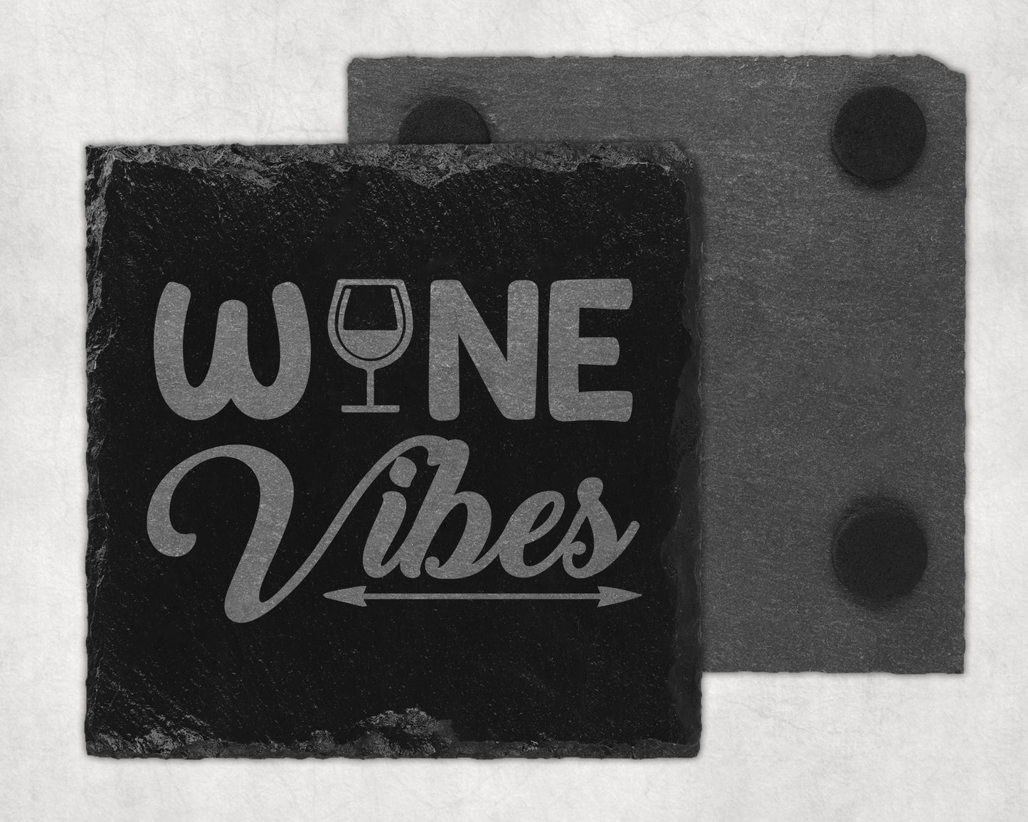 Bar Slate Coaster - Wine Vibes (Set of 4) (E2)