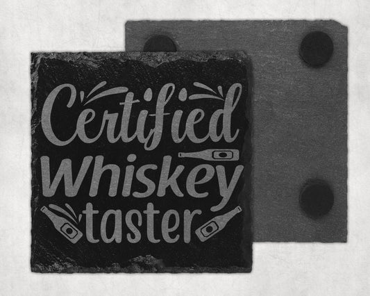 Bar Slate Coaster - Certified Whiskey Taster (Set of 4) (E48)