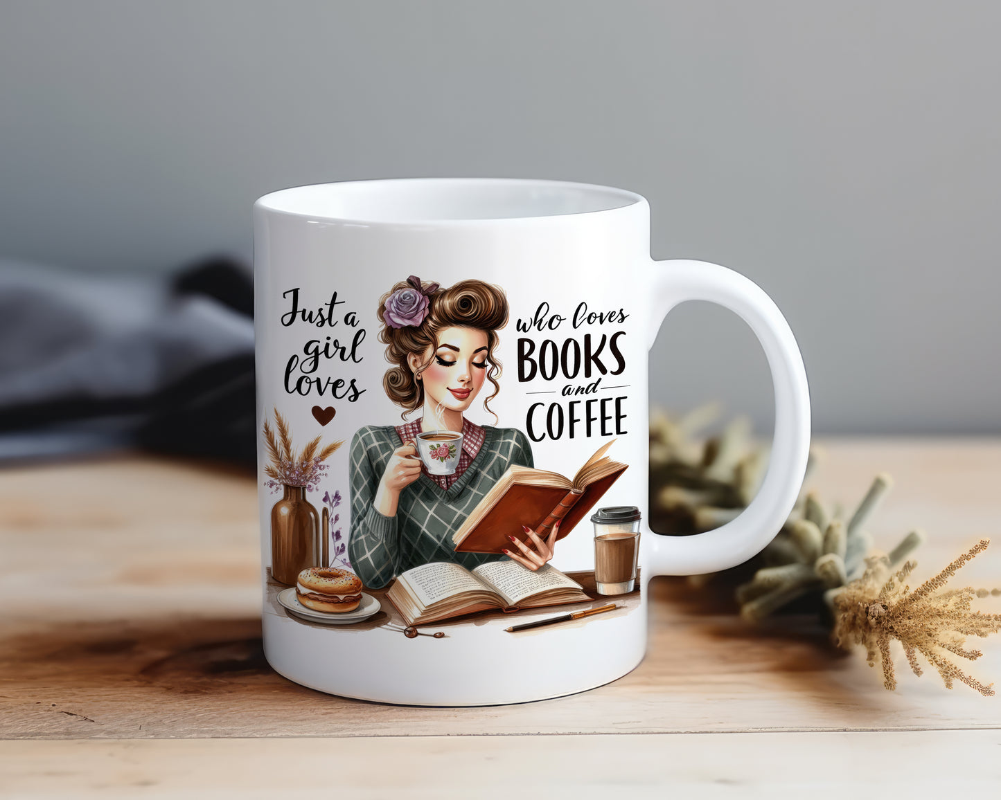 Girl Loves Books And Coffee - Mug