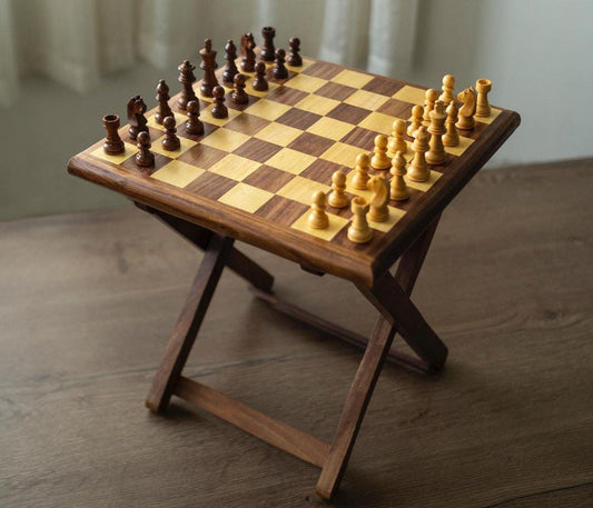 Handmade Wooden Chess Table