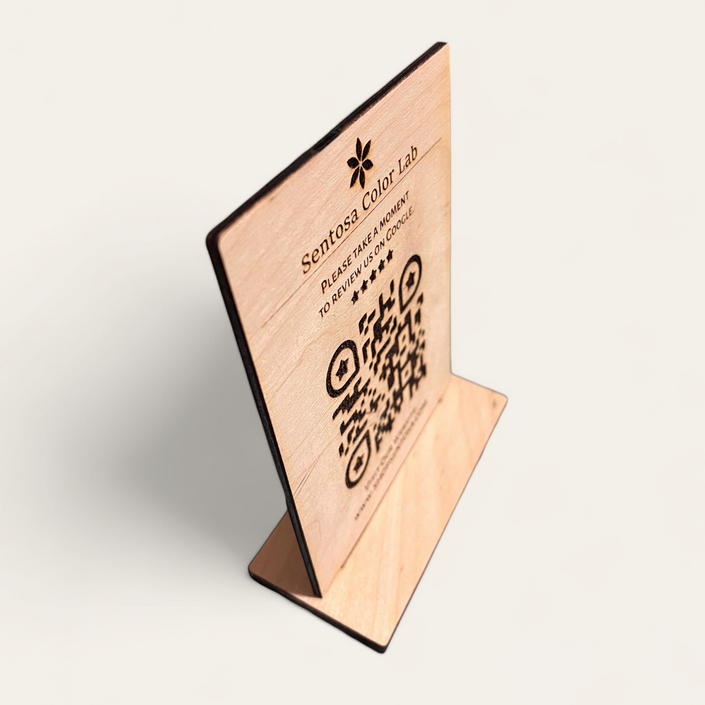 Elegant Custom Wooden QR Code with Stand - Personalized