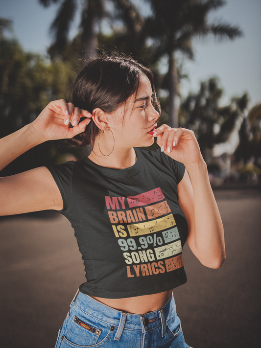 99.9% Song Lyrics Music Lovers Crop Top