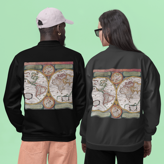 Old World Maps Bomber Jacket