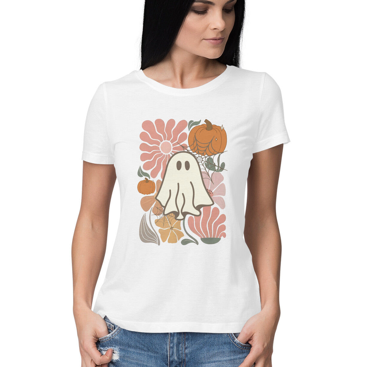 Boho Floral Ghost Women's T-Shirt