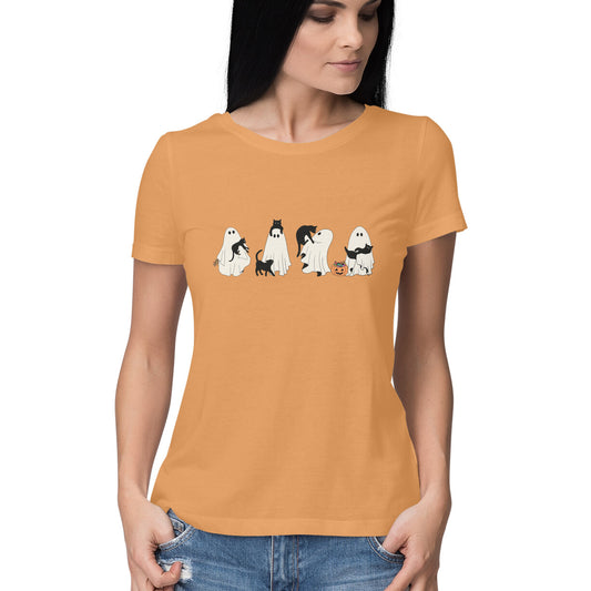 Halloween Cat Ghost Women's T-Shirt