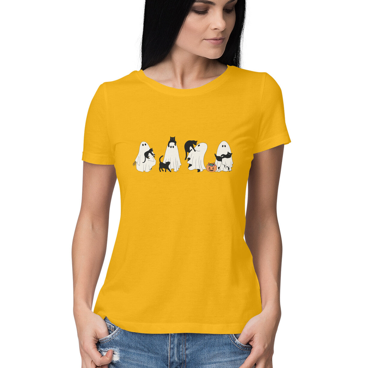 Halloween Cat Ghost Women's T-Shirt