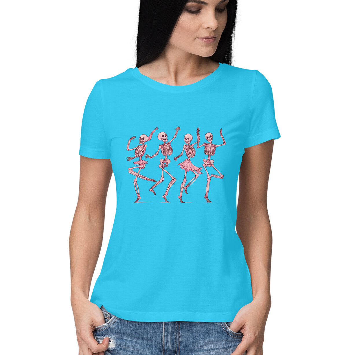 Pink Dancing Skeletons Women's T-Shirt