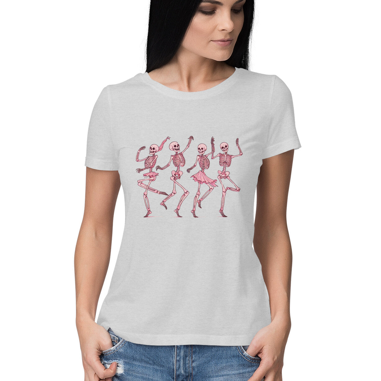 Pink Dancing Skeletons Women's T-Shirt