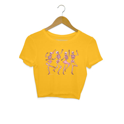 Pink Dancing Skeletons Crop Top