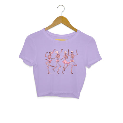 Pink Dancing Skeletons Crop Top