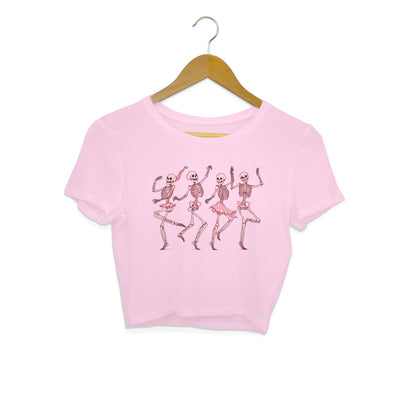 Pink Dancing Skeletons Crop Top