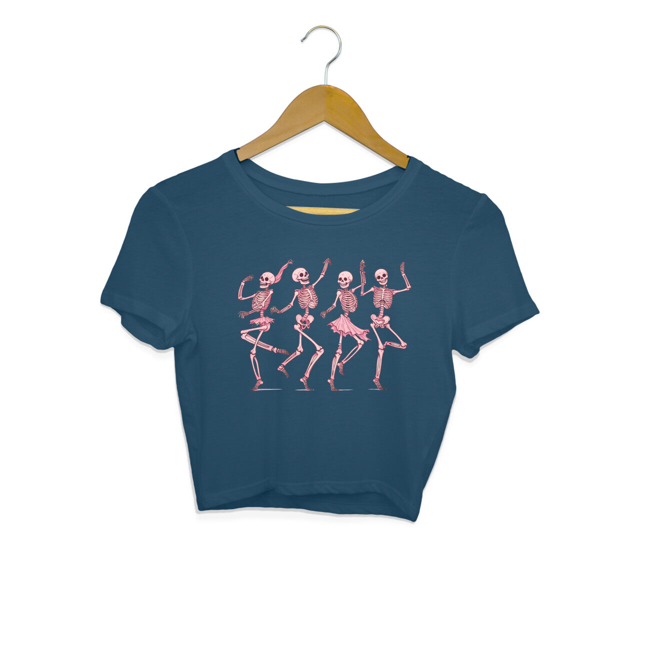 Pink Dancing Skeletons Crop Top