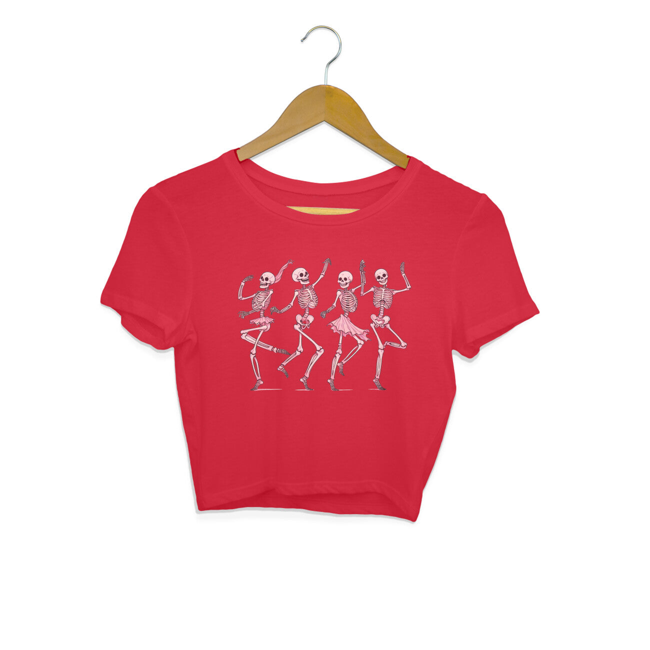 Pink Dancing Skeletons Crop Top