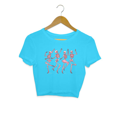 Pink Dancing Skeletons Crop Top