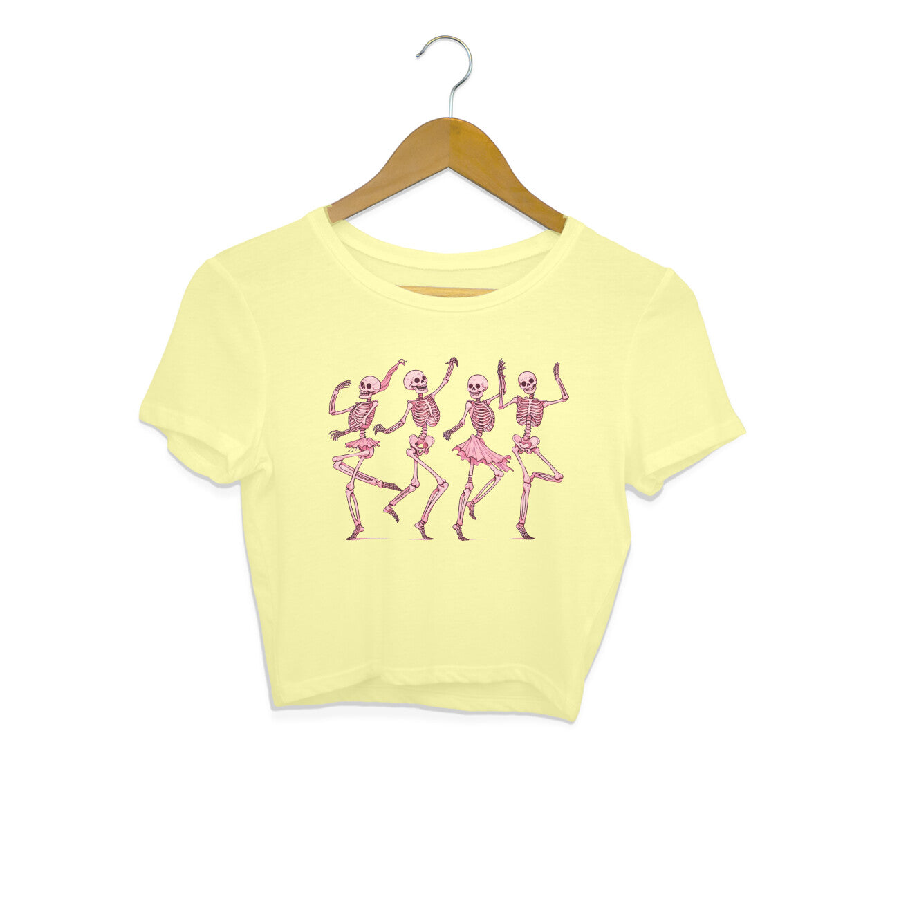 Pink Dancing Skeletons Crop Top