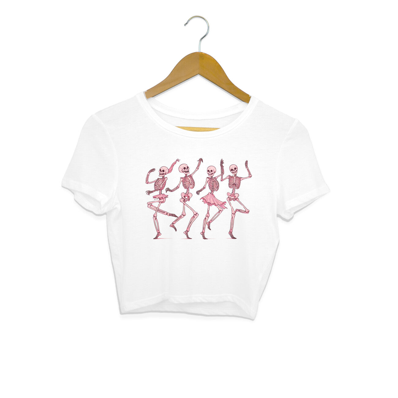 Pink Dancing Skeletons Crop Top