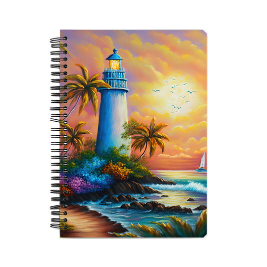 Beach Lighthouse Painting Theme Notebook